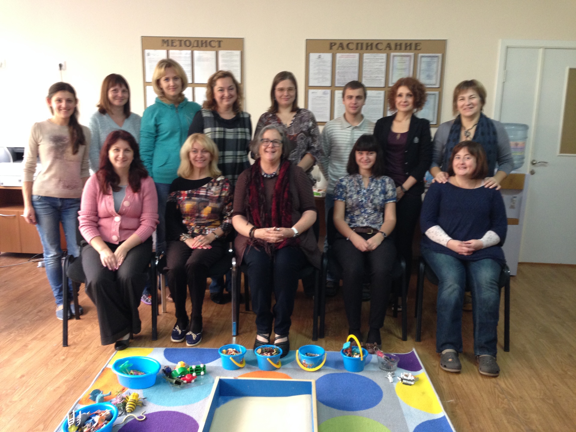 Sue with a group of clinicians at an international Oaklander training